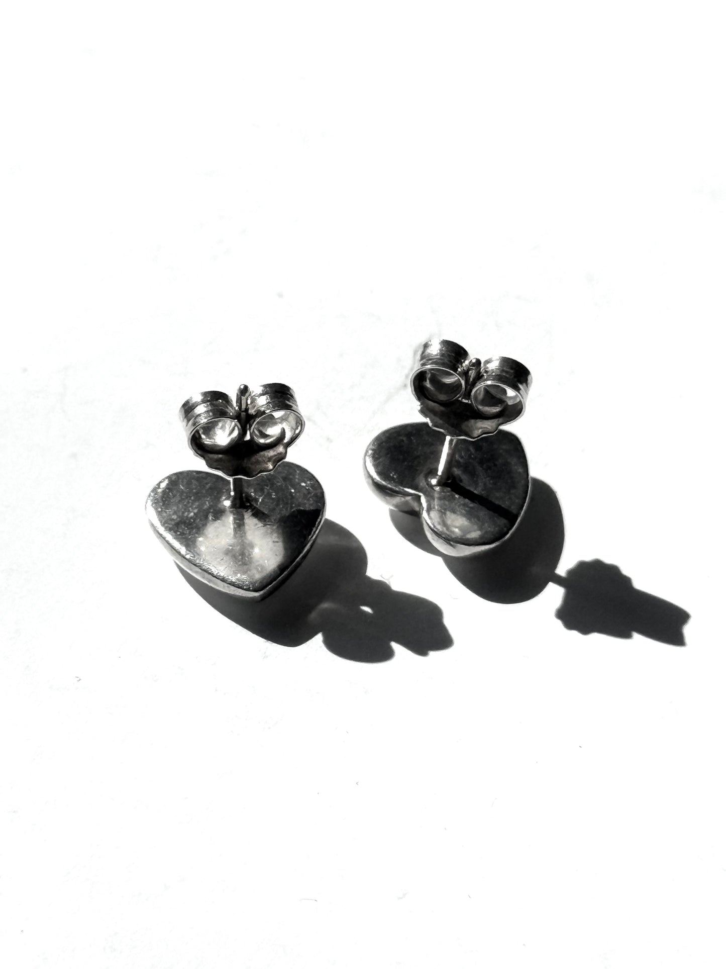 Tiffany & Co. RARE Puffed Heart Sterling Silver Stud Earrings