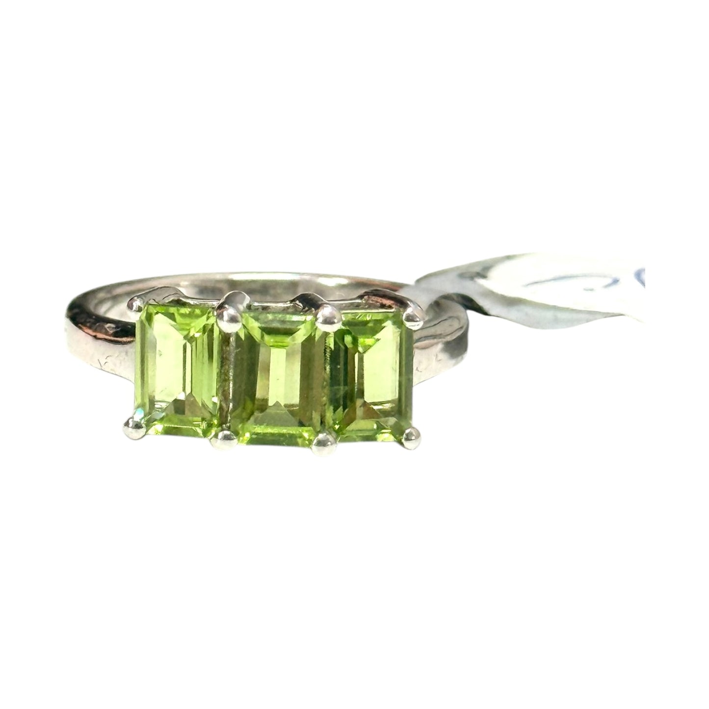 New Peridot Trilogy 1.2ct Silver Ring Size L 1/2 CSC