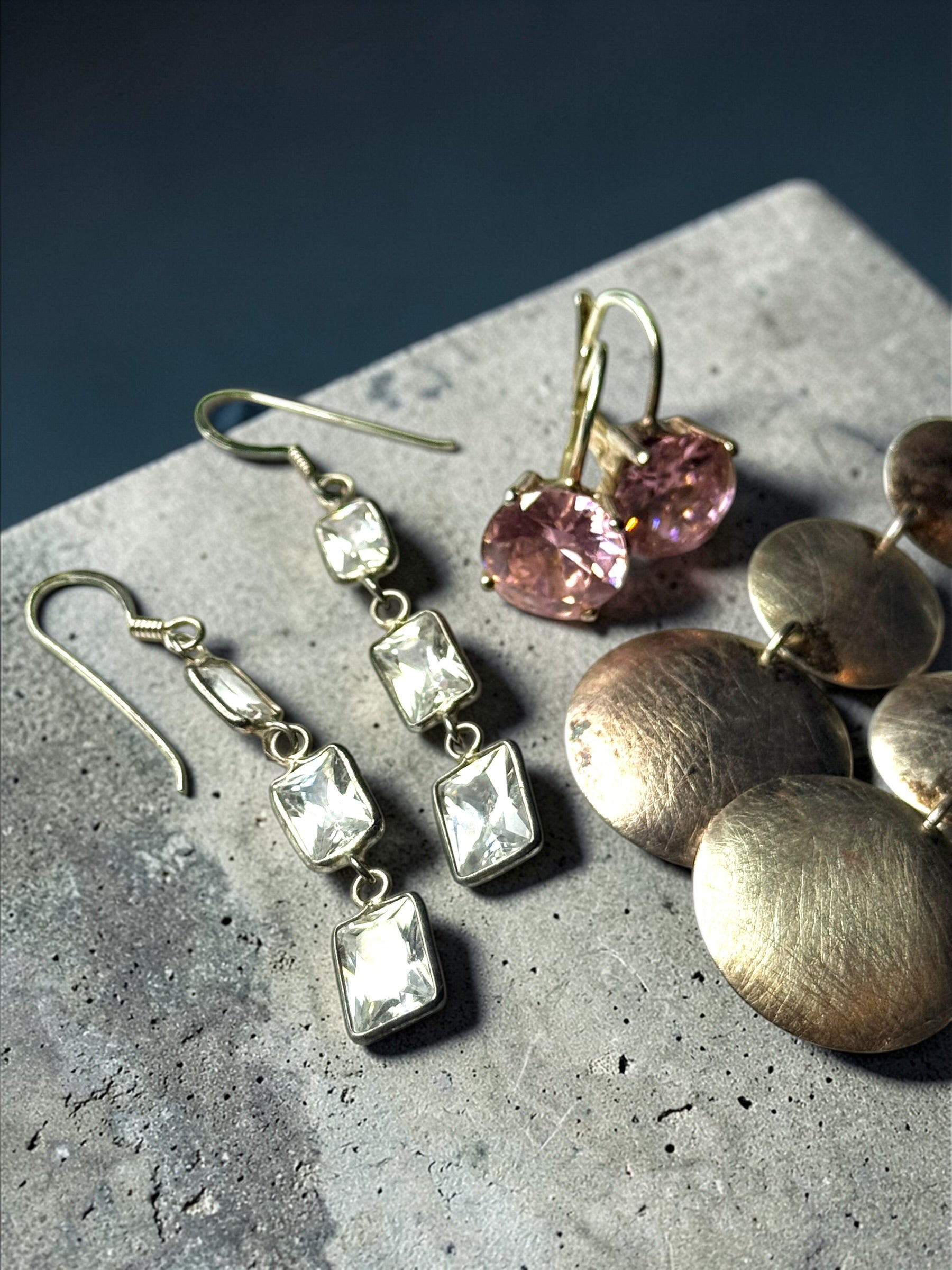 Collection Of Silver Earrings Crystal, Cubic Zirconia & Spinel