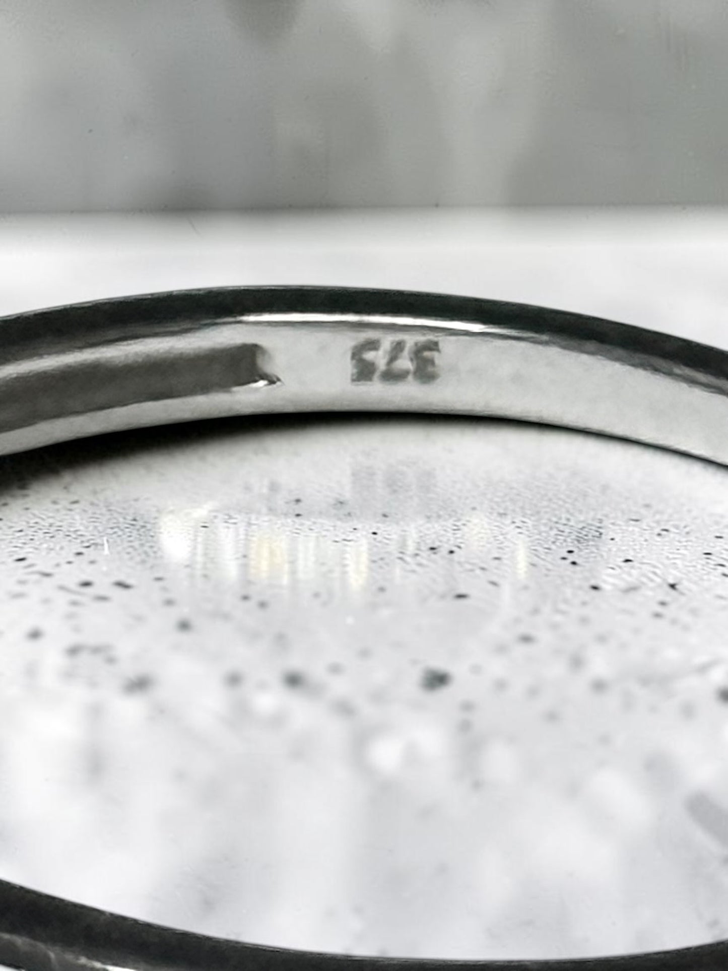 0.21ct Diamond White Gold Stacking Ring Size P 1/2 Hallmarked