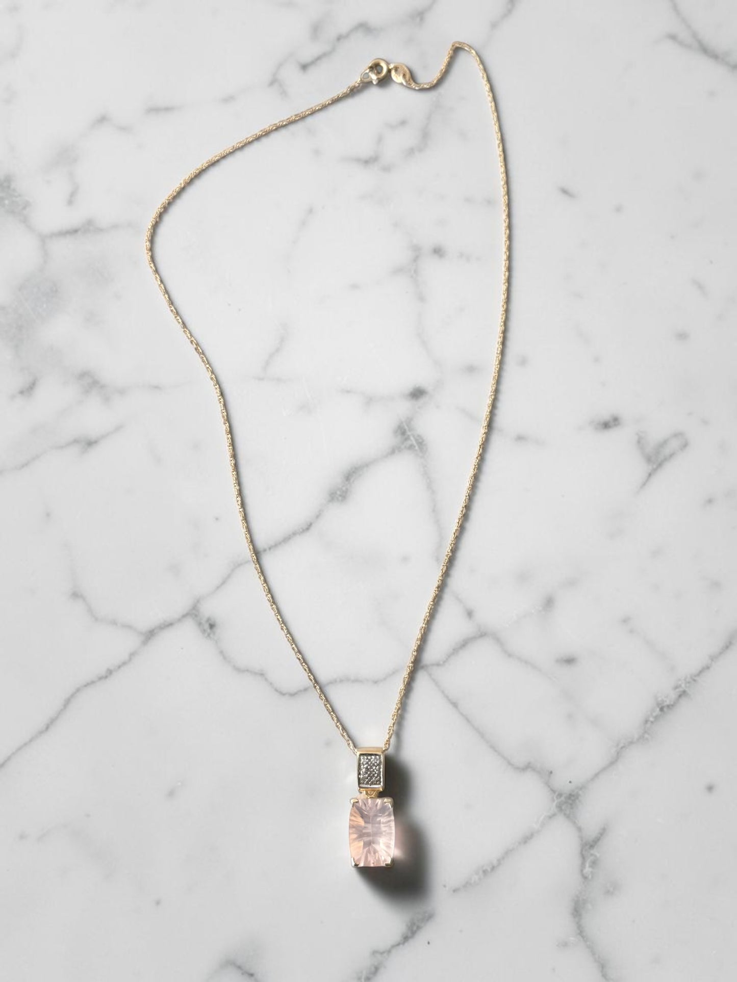 Stunning Gold Framed Diamond & Pink Spinel Pendant
