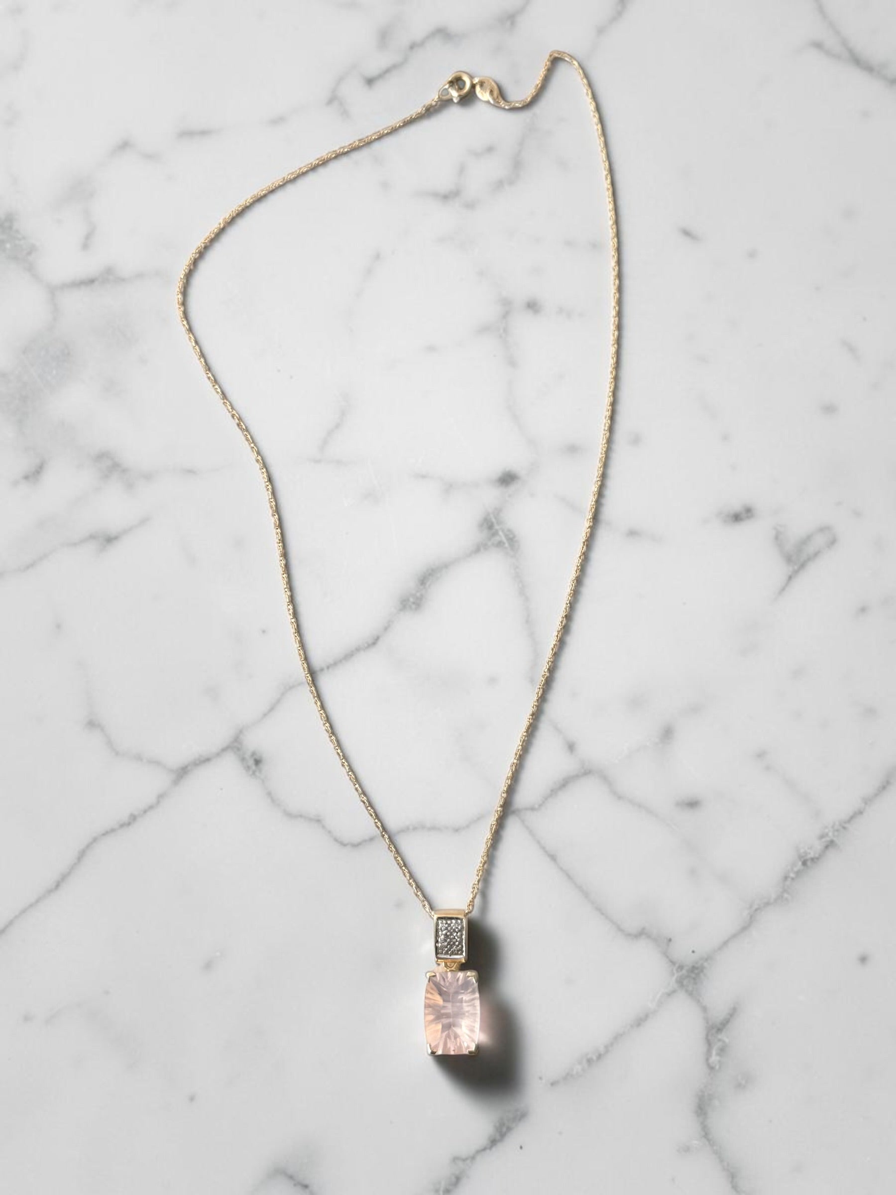 Stunning Gold Framed Diamond & Pink Spinel Pendant