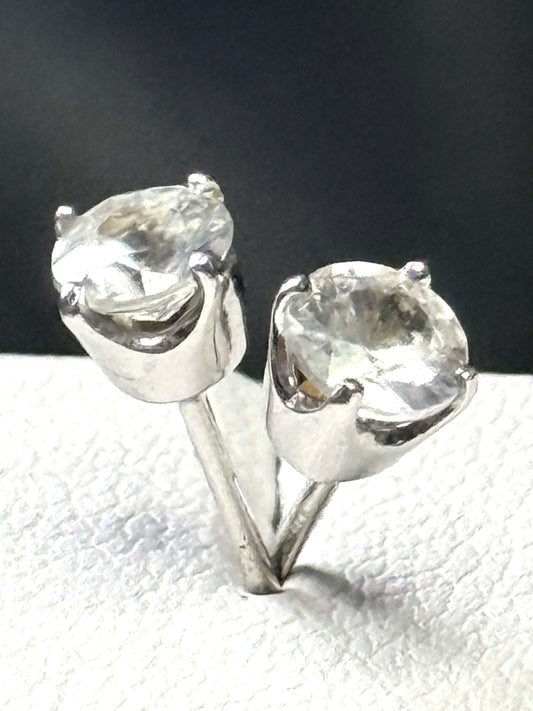White Gold Rare Himalayan Beryl 0.49ct Round Stud Earrings
