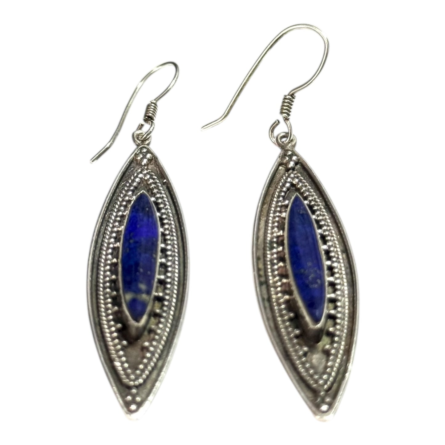 Vintage Lapis Lazuli Silver 925 Earrings