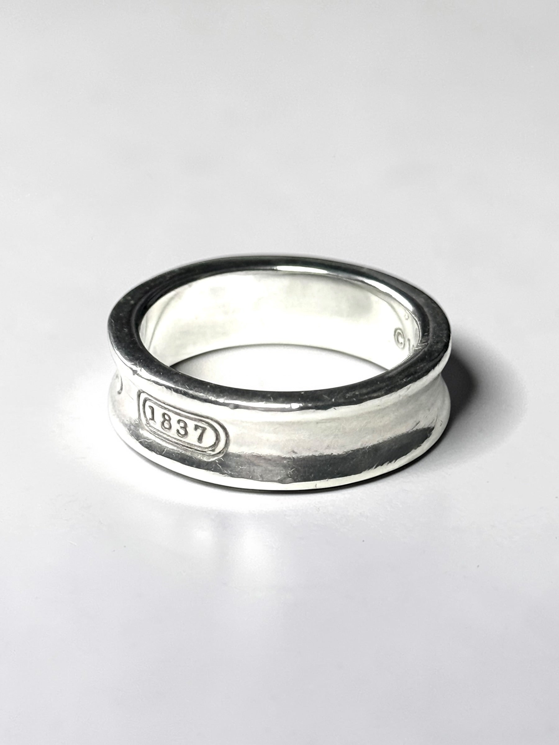 Tiffany & Co Concave Band 1837 Silver 925 Ring Size P 1/2