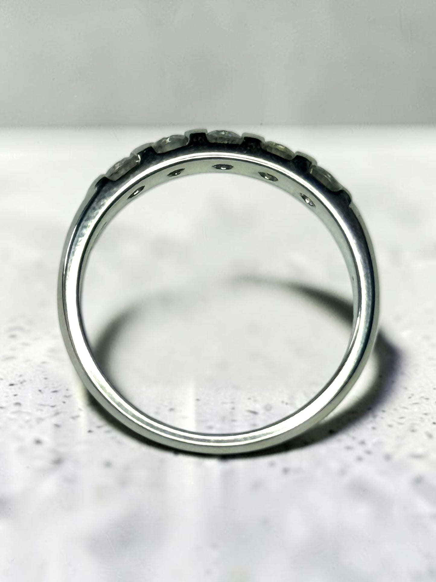 0.33ct Diamond White Gold Channel Set Ring Size M Hallmarked