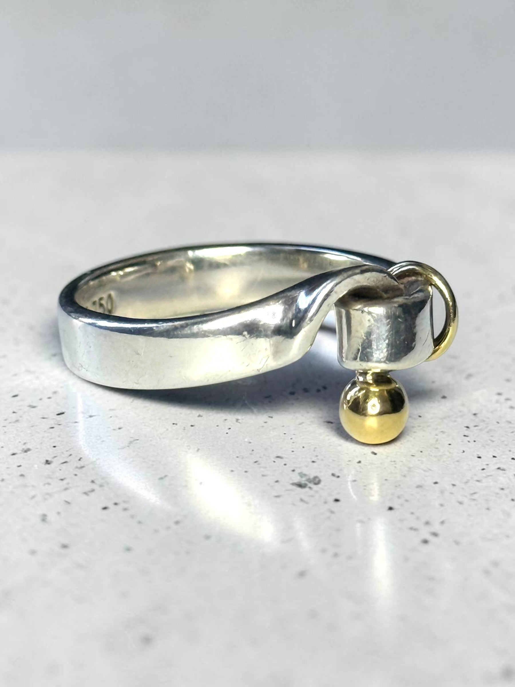 Tiffany & Co 18kt Gold & Silver Hook & Eye Ring