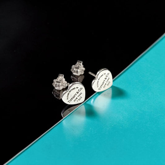 Tiffany & Co Return To Tiffany 925 Silver Heart Earrings Stamped