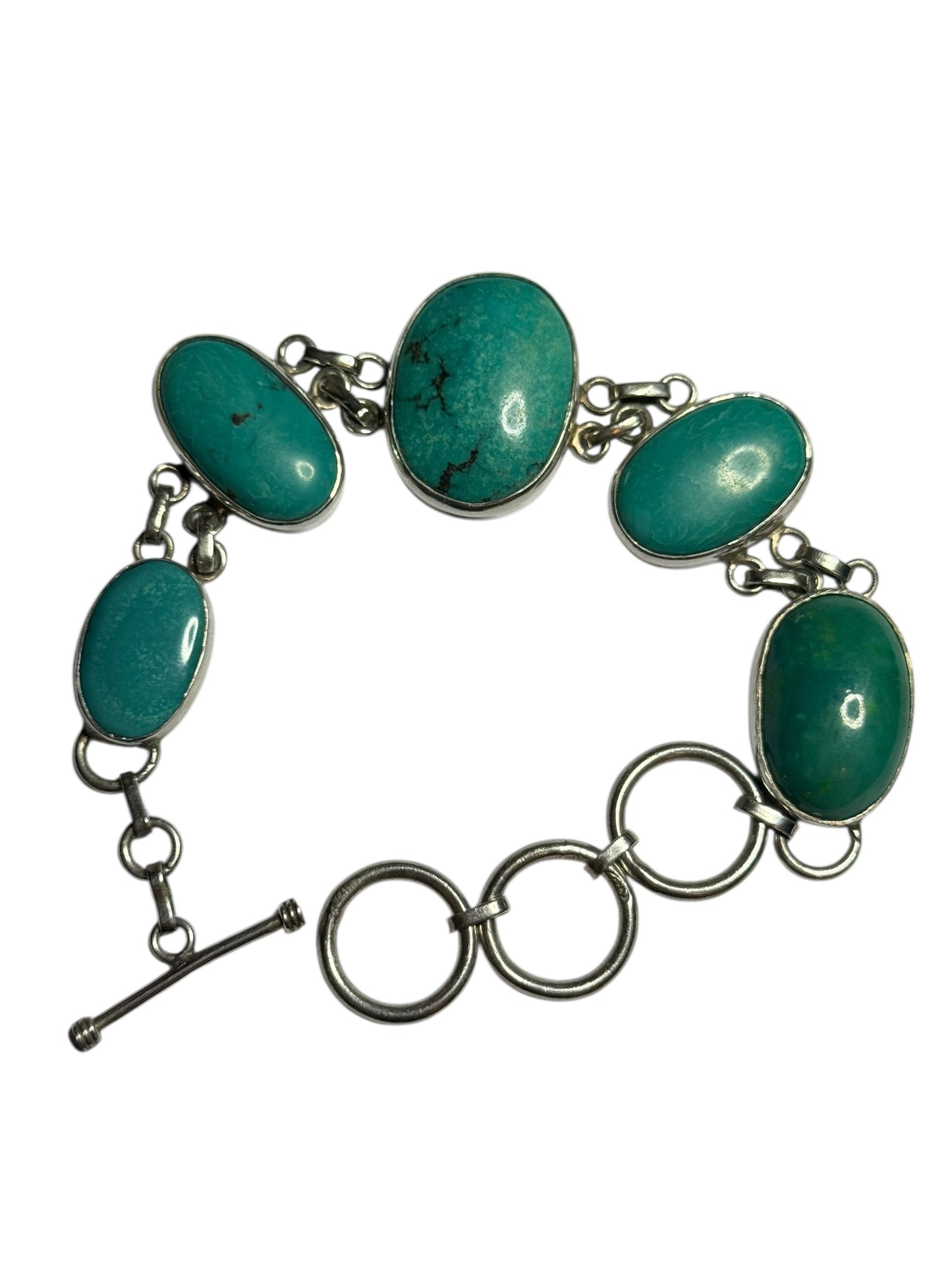 Vintage Silver And Natural Turquoise Bracelet