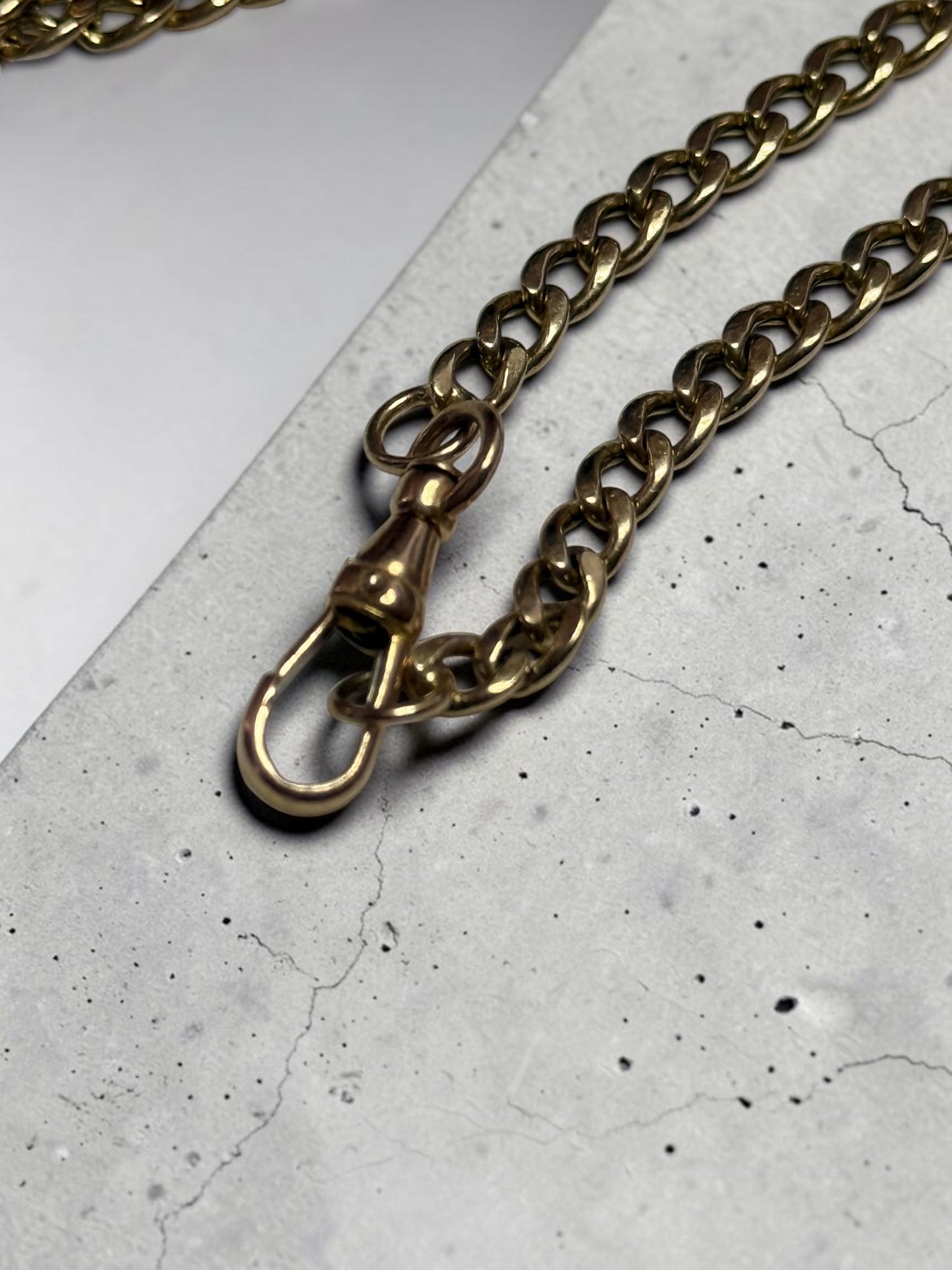 Vintage 9k Albert Chain With T Bar & Dog Clip Hallmarked