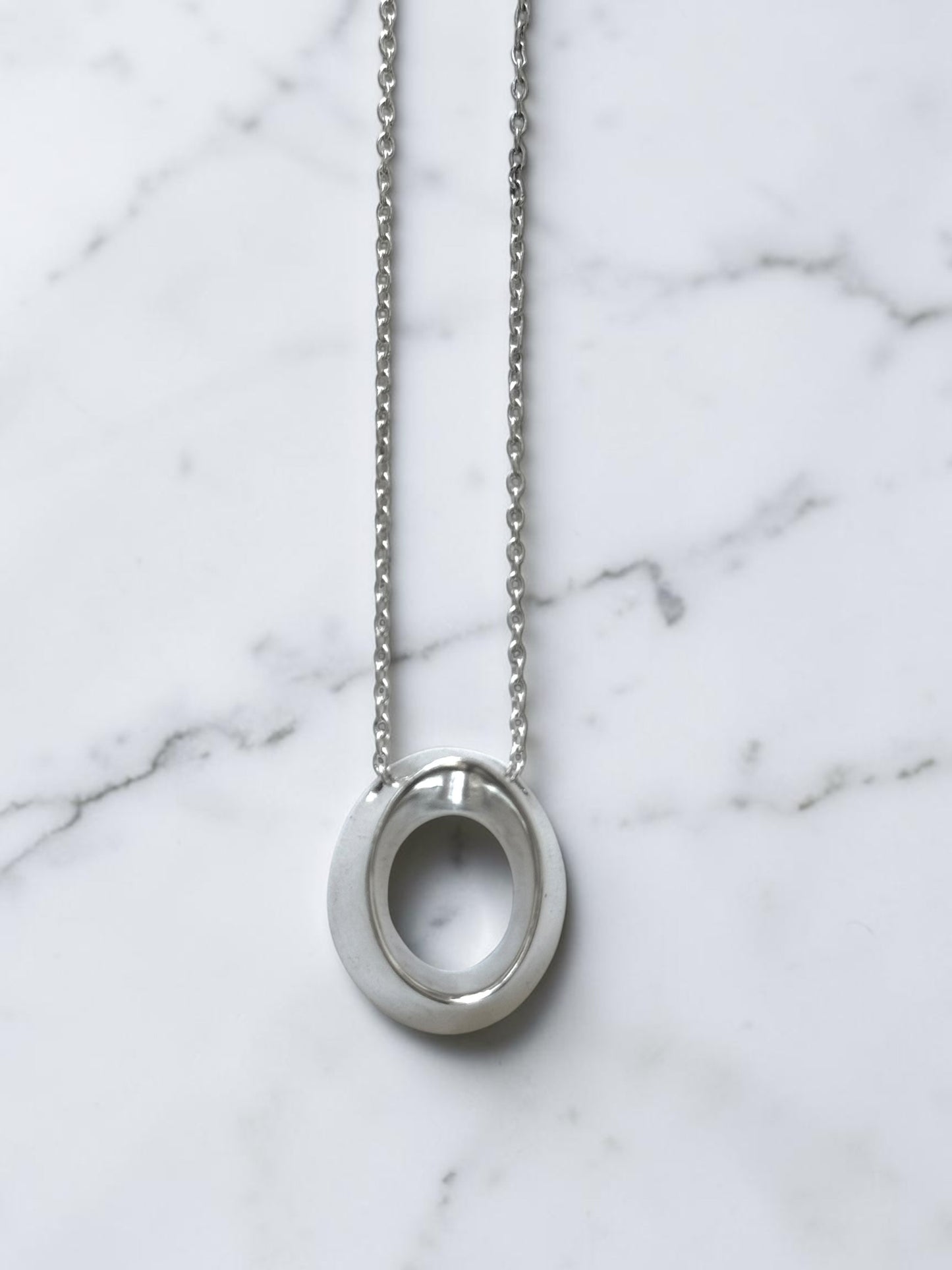 Very Rare Tiffany & Co Frank Gehry Morph Pendant & 20" Necklace 925 Silver