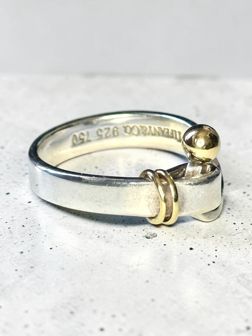 Tiffany & Co 18kt Gold & Silver Hook & Eye Ring