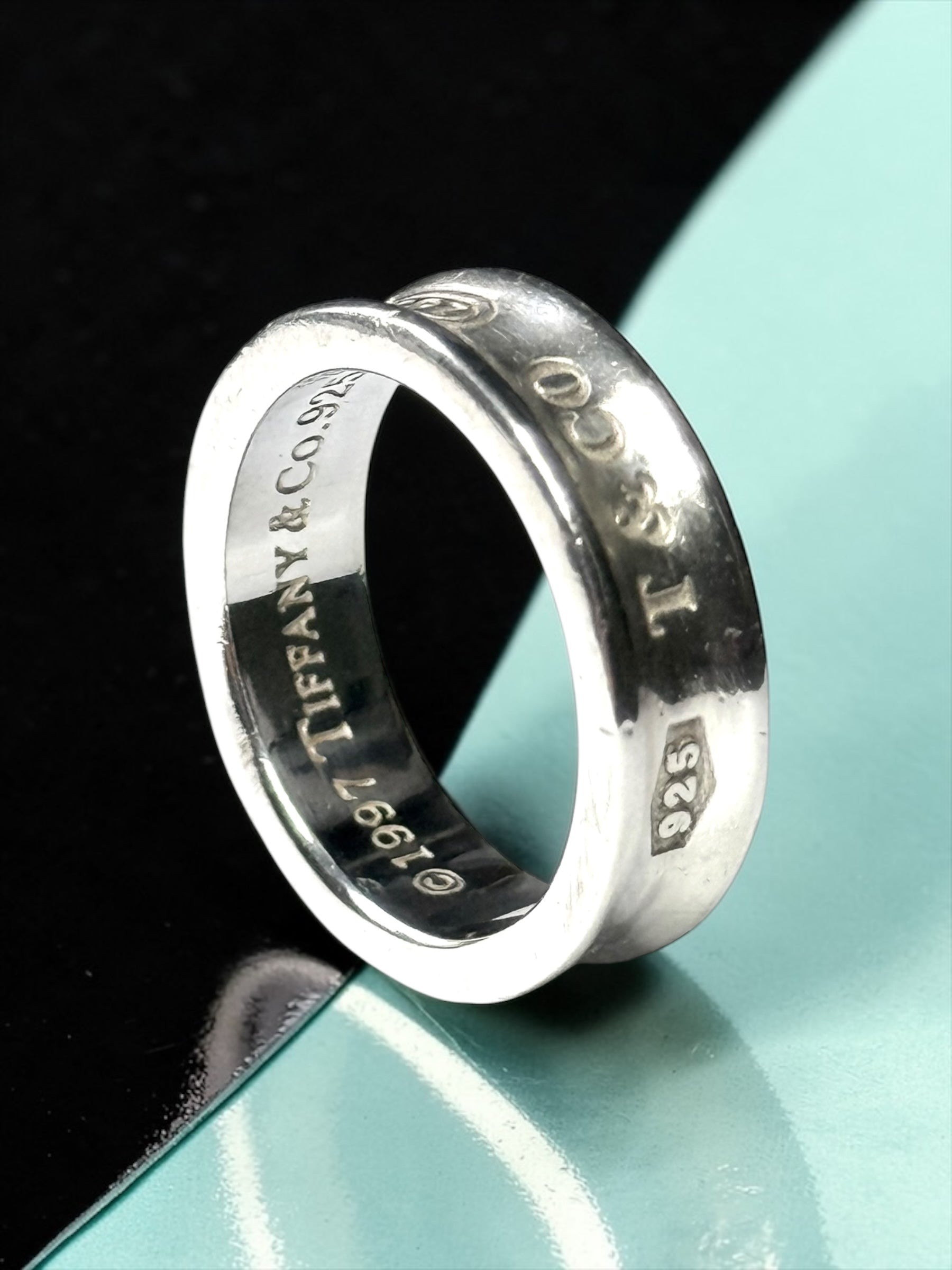 Tiffany & Co Concave Band 1837 Silver 925 Ring Size P 1/2