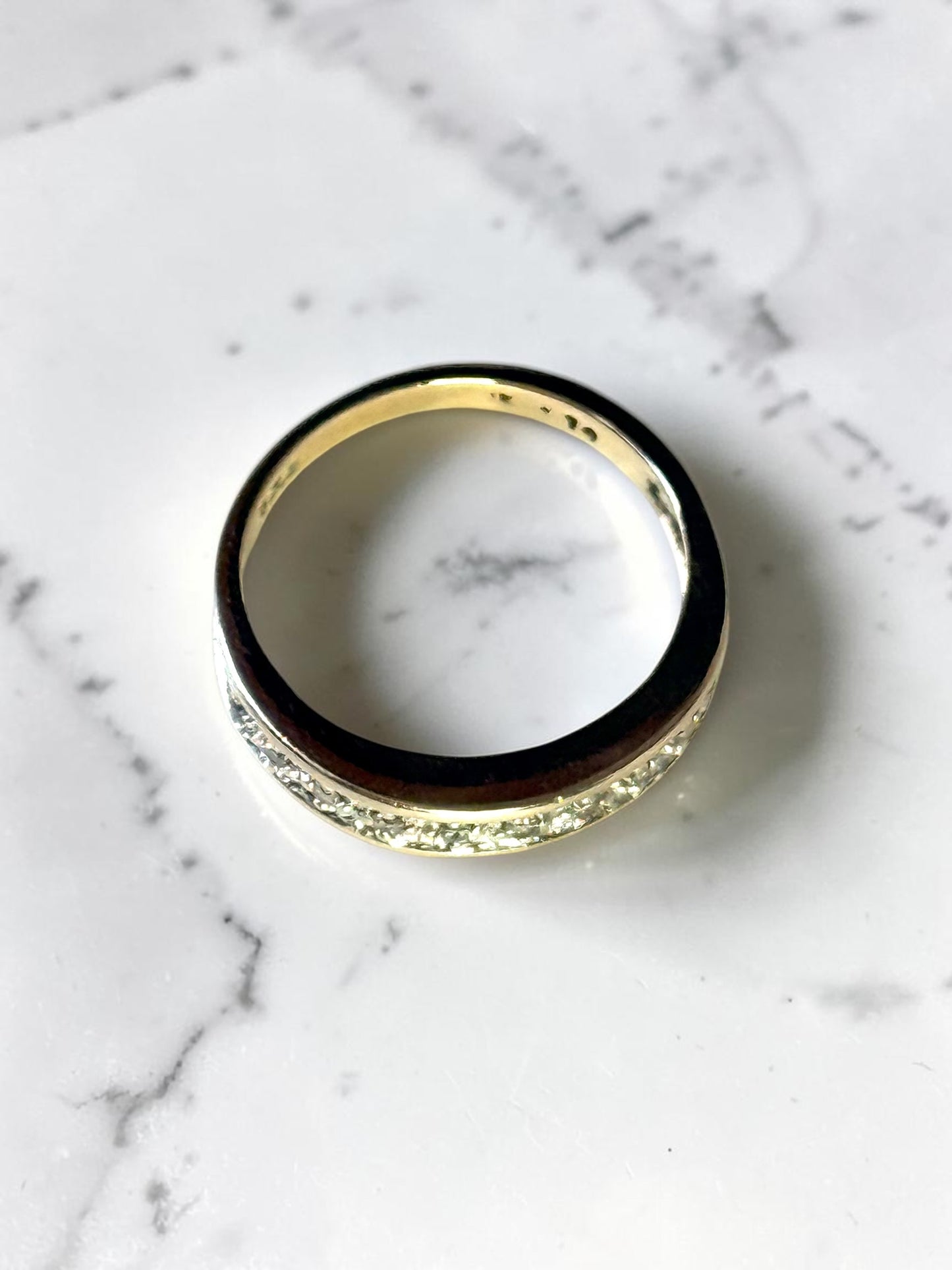 11 Diamond 9k Gold Vintage Staking Ring Size K 1/2