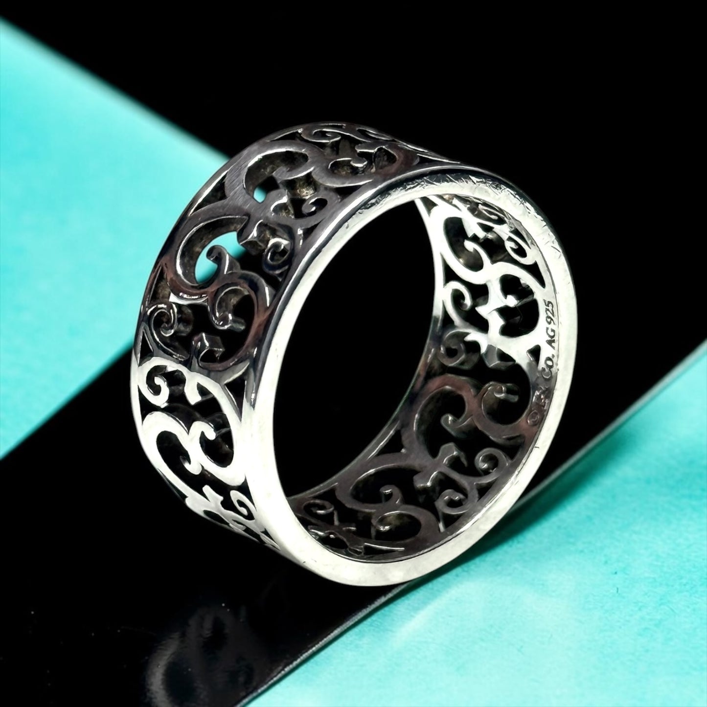 Rare Tiffany & Co Enchant 925 Silver Ring Size UK Q 1/2 / US 8.25