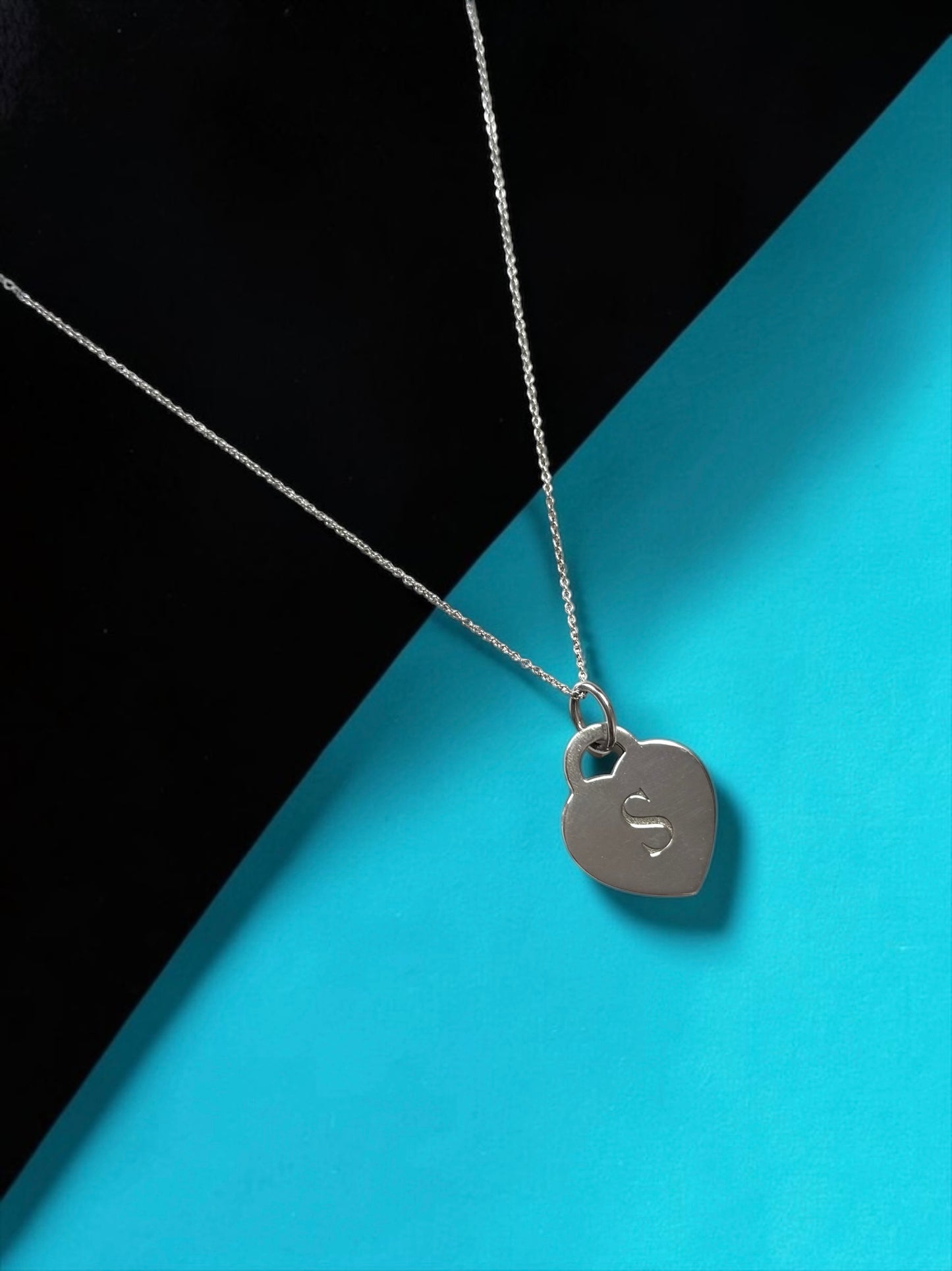 Tiffany & Co Initial S and Tiffany & Co 18" Chain 925 Silver