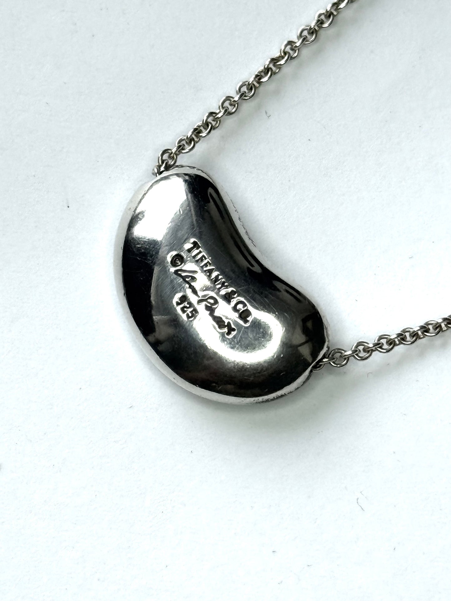 Tiffany & Co Elsa Peretti Large Bean Necklace Silver 925 Authentic