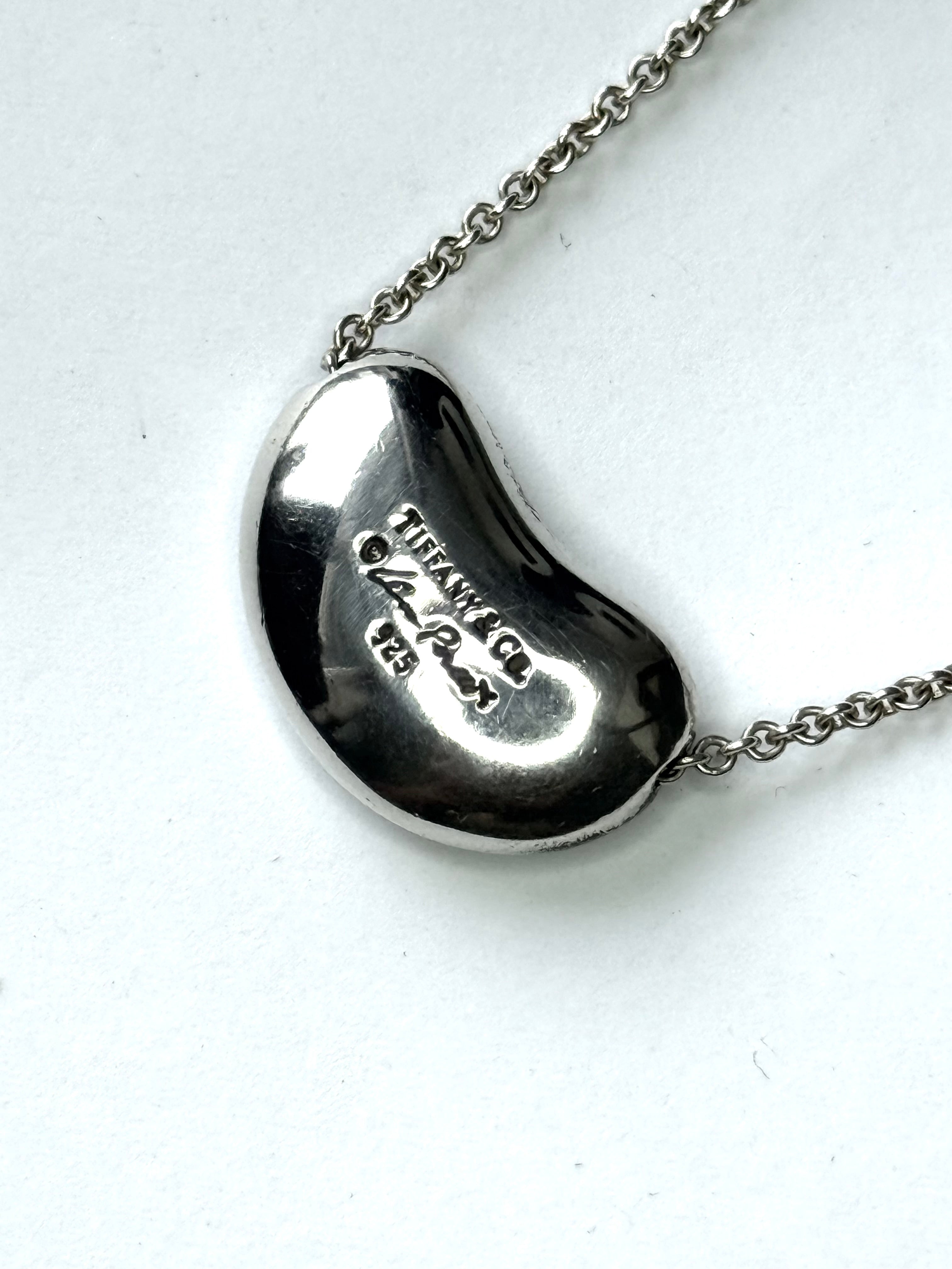 Tiffany & Co Elsa Peretti Large Bean Necklace Silver 925 Authentic