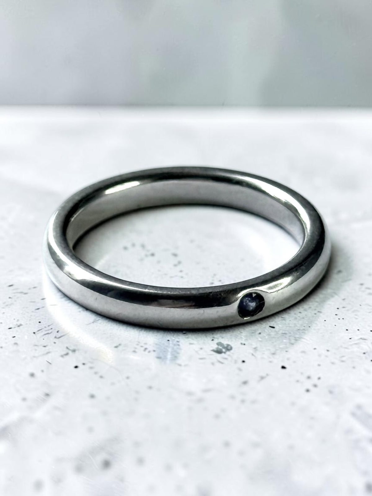 Tiffany & Co Elsa Peretti Sapphire 925 Stacking Ring Size K