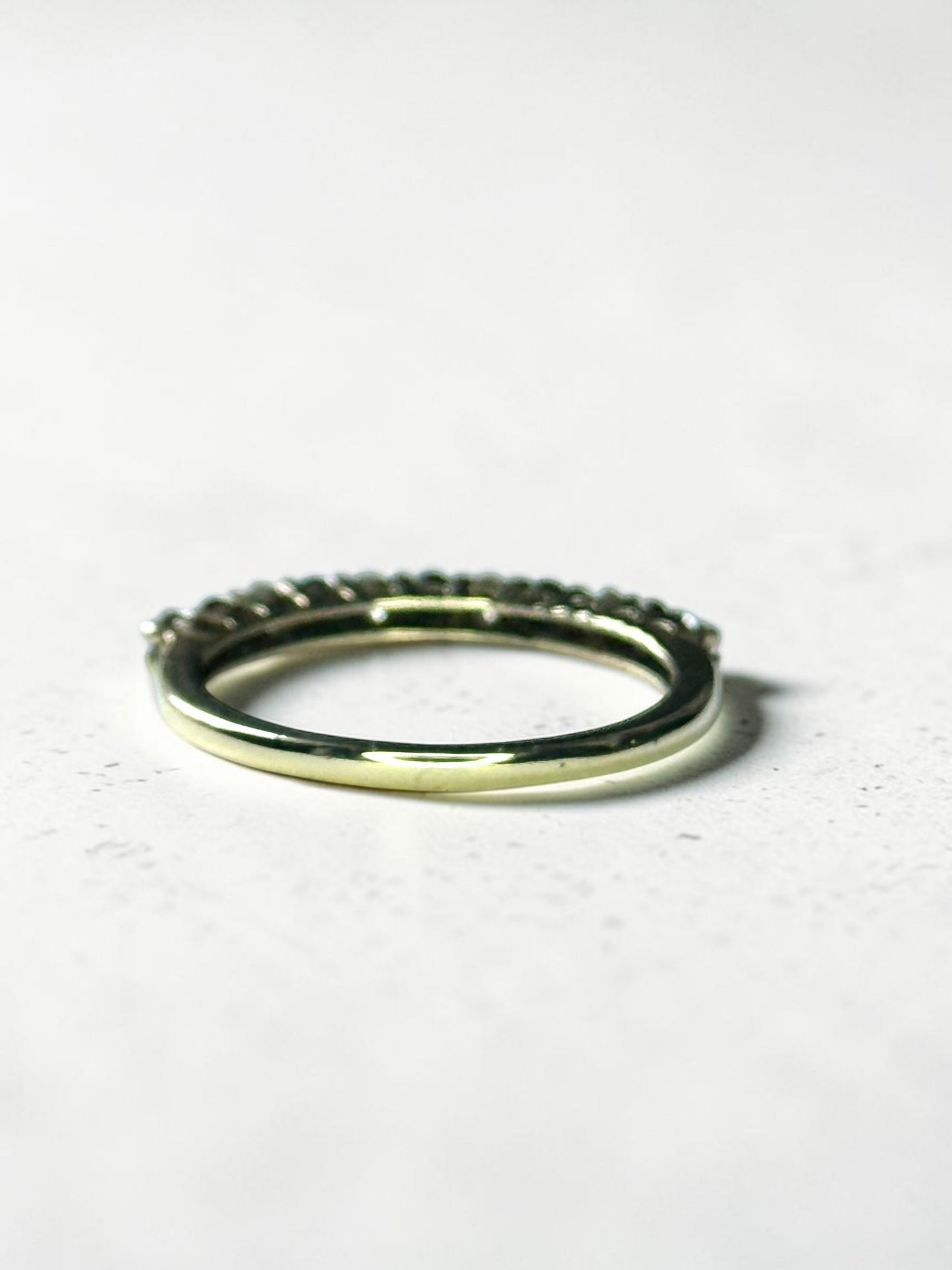Vintage Diamond & Sapphire 9ct Gold Stacking Ring Size M