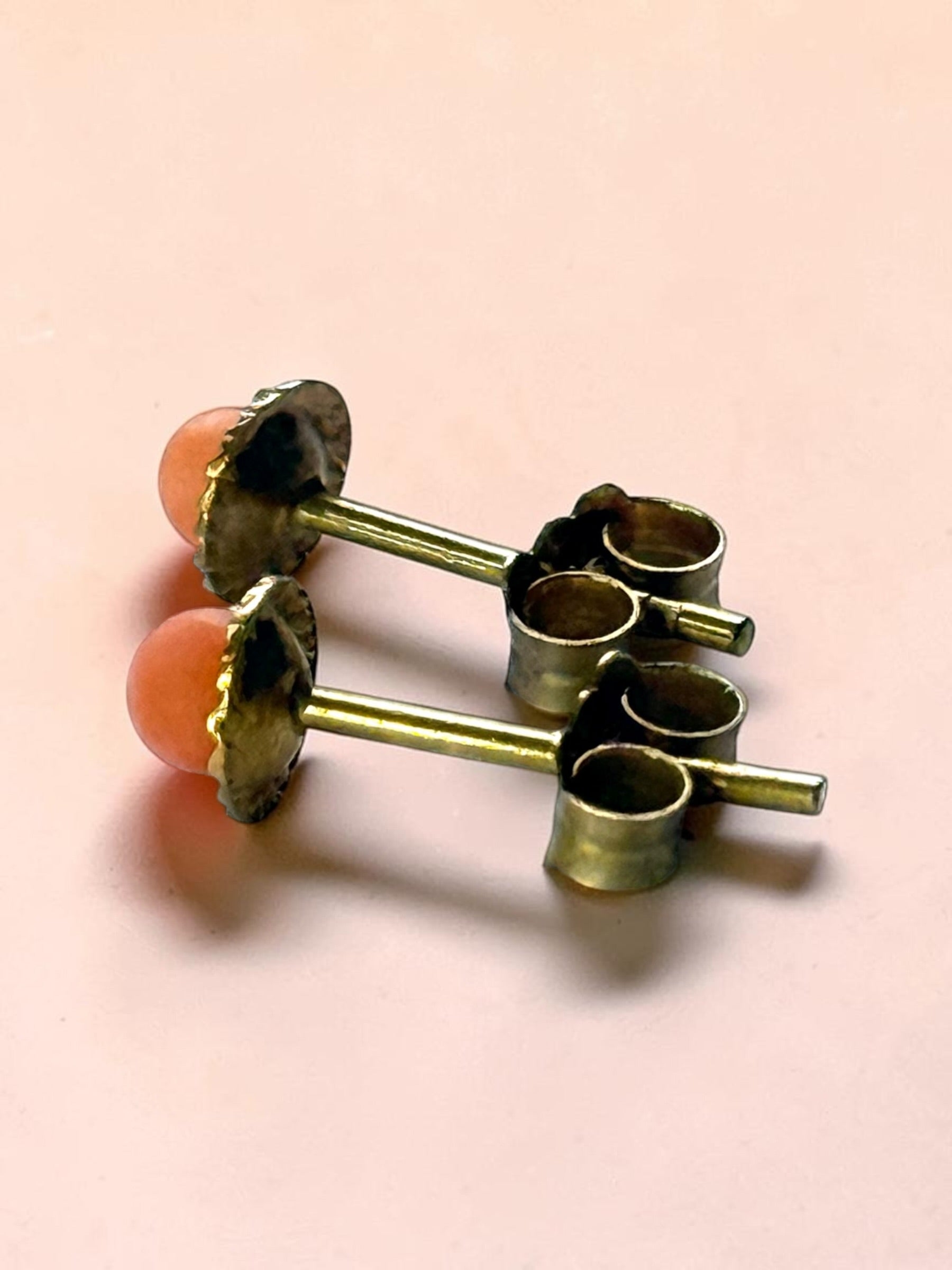 Sweet Coral 9ct Gold Studs 3mm