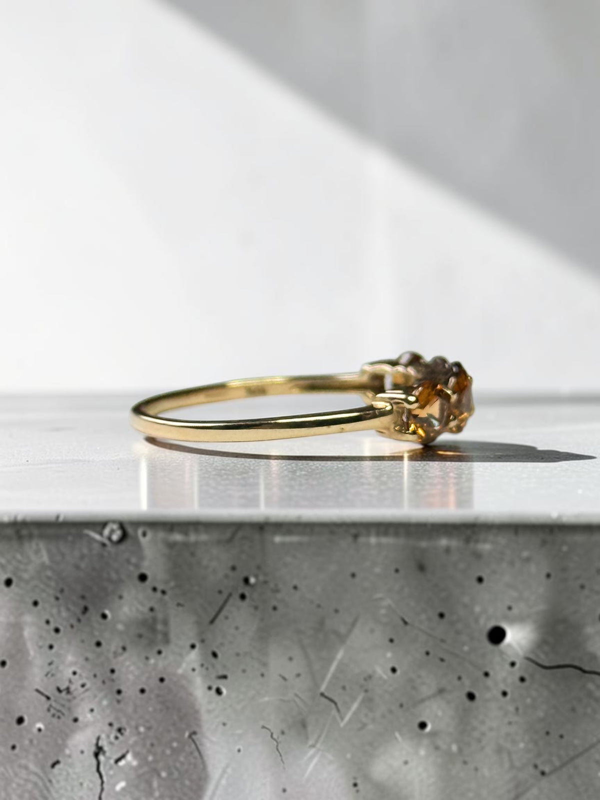 Rare Imperial Topaz 1.25ct Five Stone 10k Gold Ring