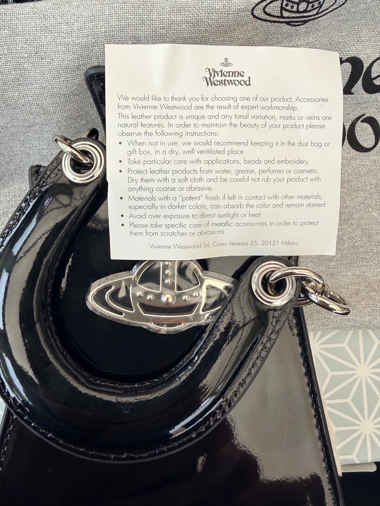 Vivienne Westwood Mini Kelly Black Leather Bag New RRP £380