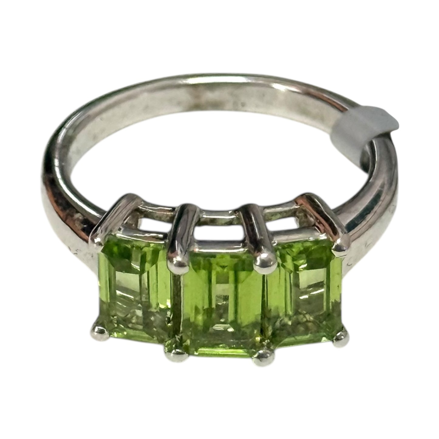 New Peridot Trilogy 1.2ct Silver Ring Size L 1/2 CSC