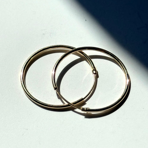 9ct Gold 20mm Hinged Hoop Earrings