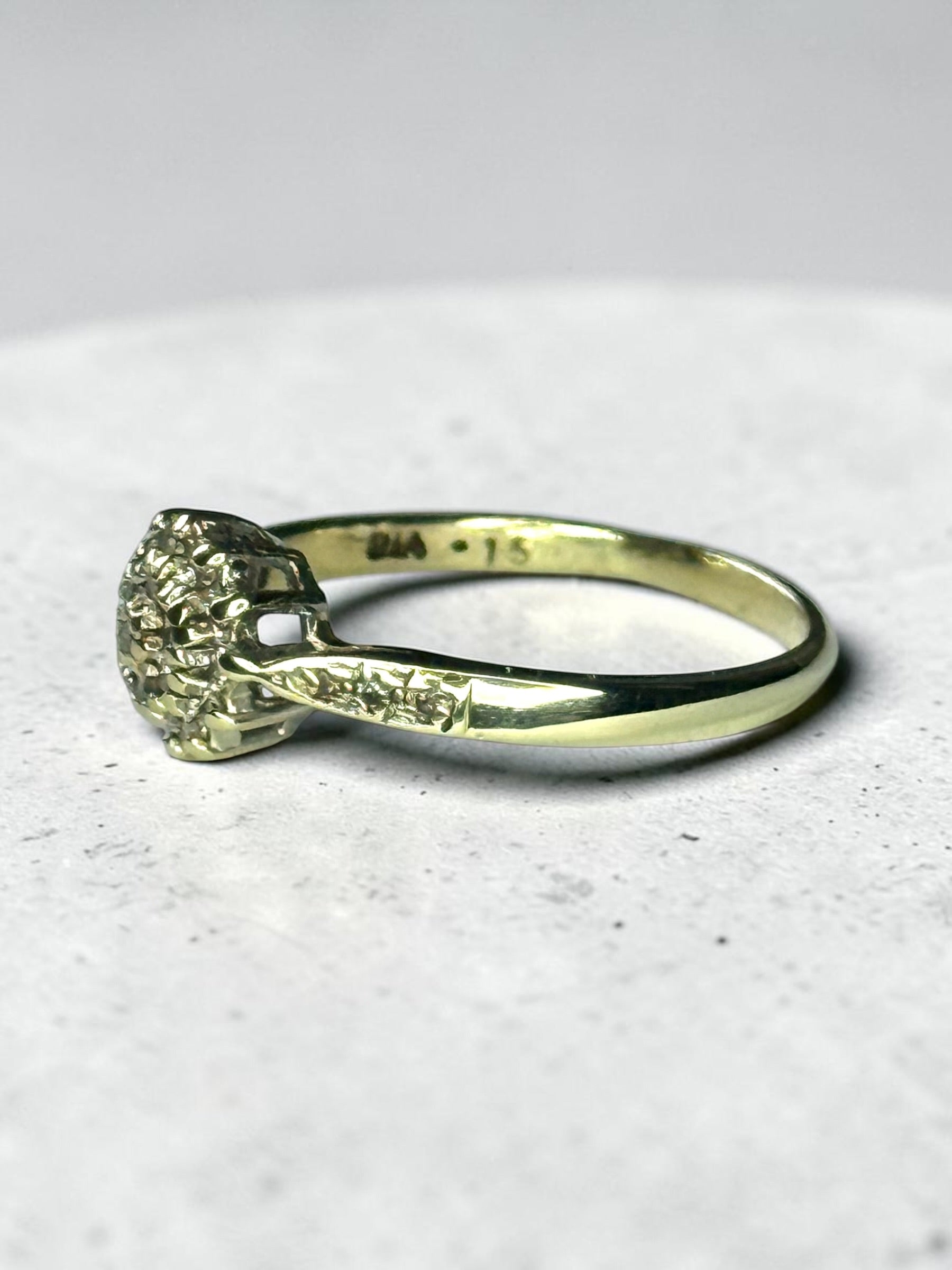Diamond Cluster 9ct Gold Ring Hallmarked Size L 1/2