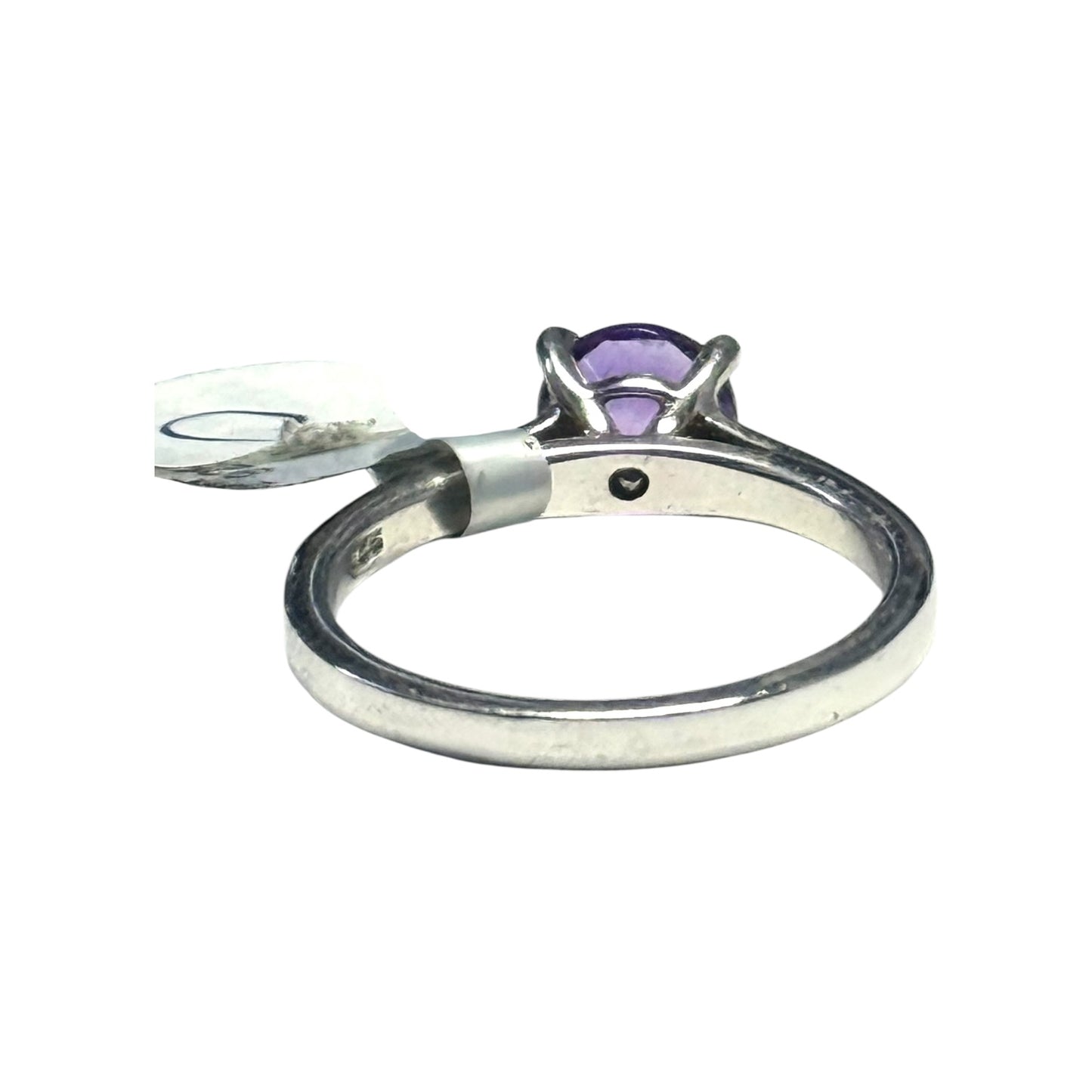 New 1.28ct Amethyst Solitaire Silver Ring Size P 1/2 CSC