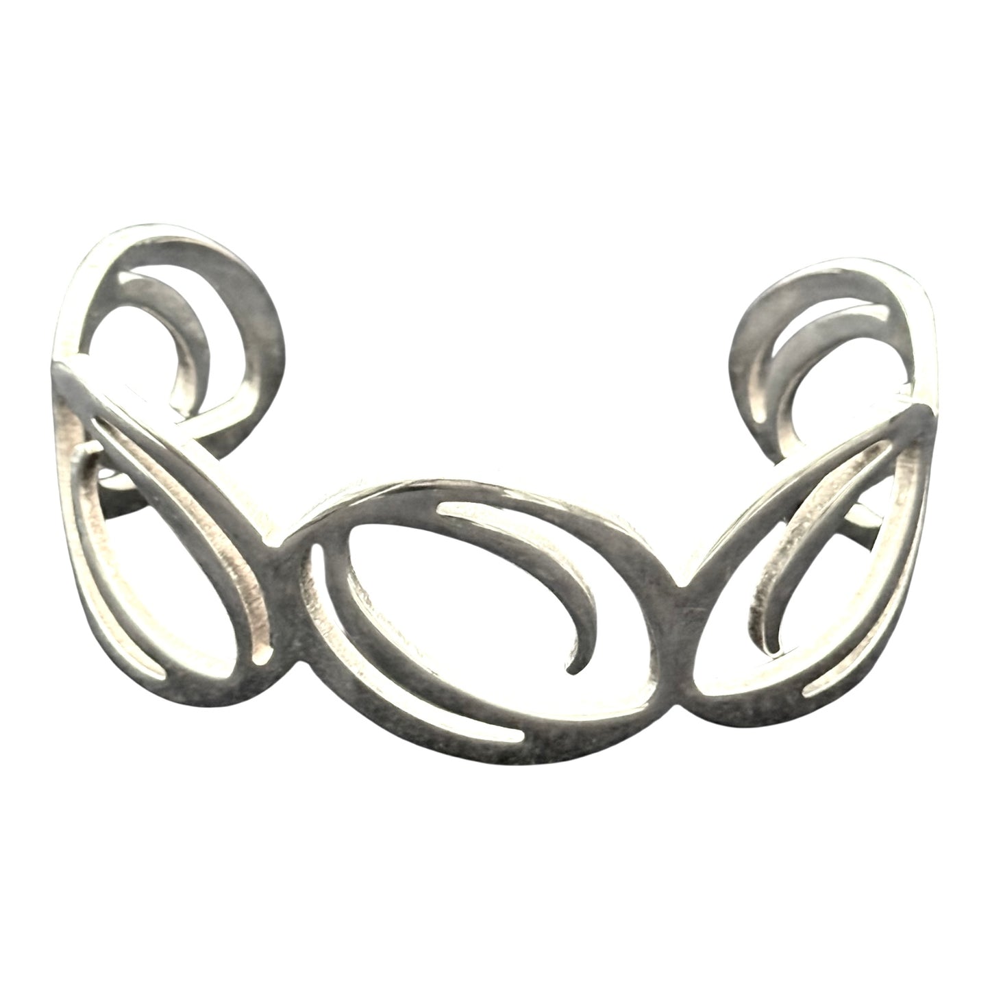 Medium Silver 925 Decorative Bangle 7.25"