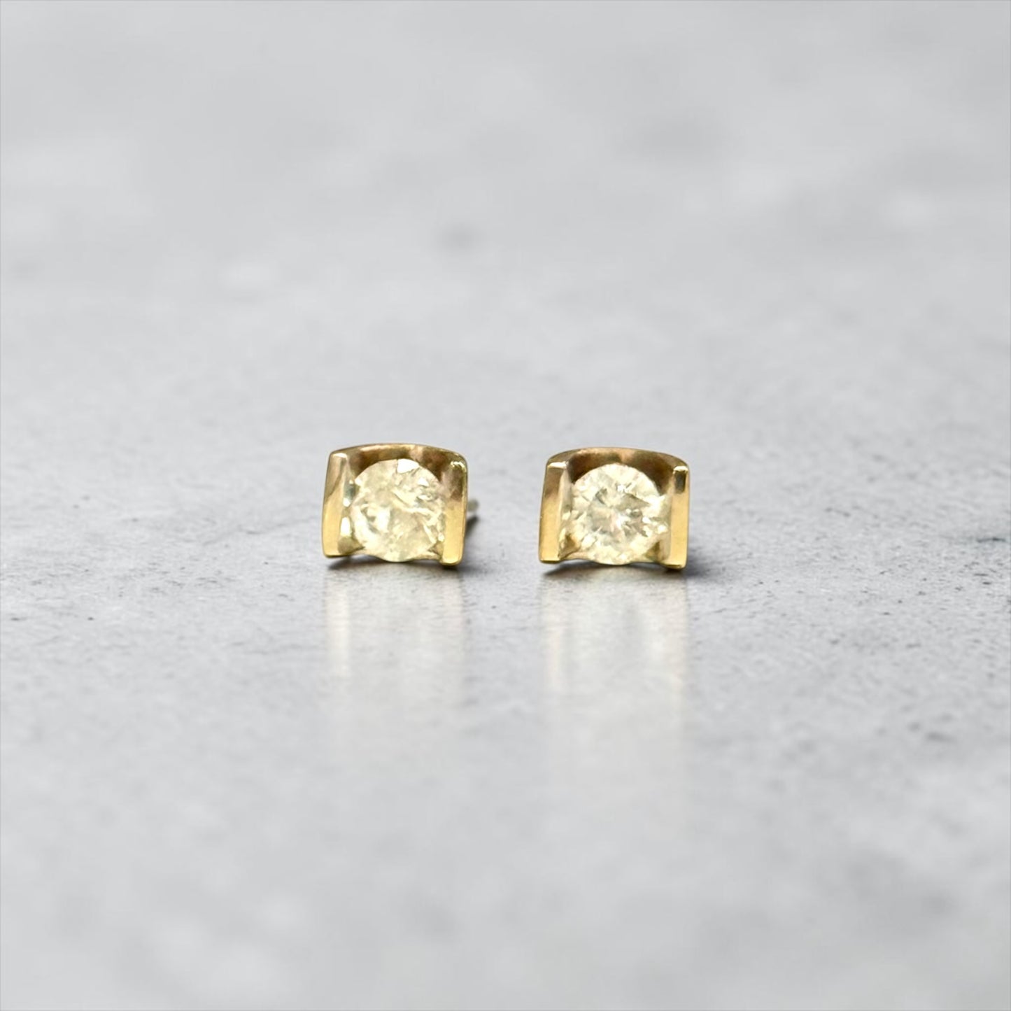 0.34ct Diamond Tension Set Stud Earrings 9k Gold