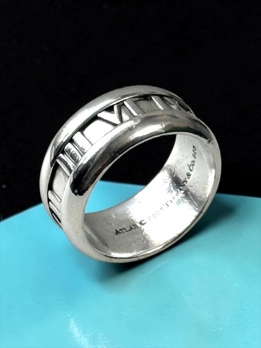Tiffany & Co Vintage 2003 Atlas Silver Ring Size L 1/2 Hallmarked