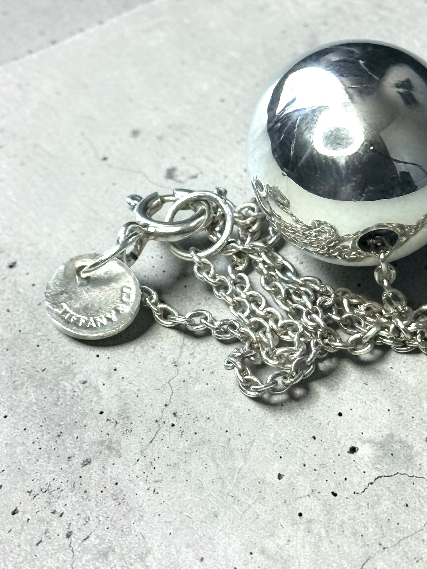 Rare Tiffany & Co Elsa Peretti Hardwear Ball Pendant 925 Silver
