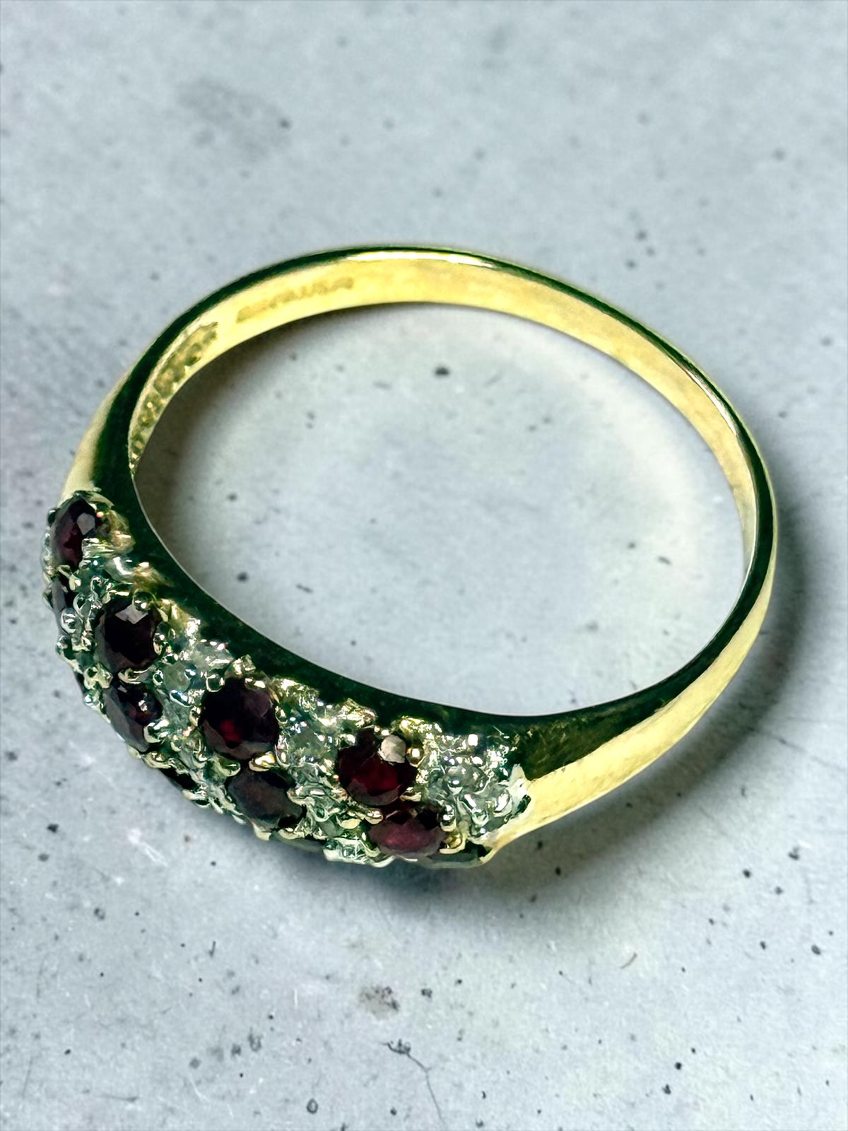 Stunning Vintage 0.42ct Ruby & Diamond Cluster 9k Gold Ring