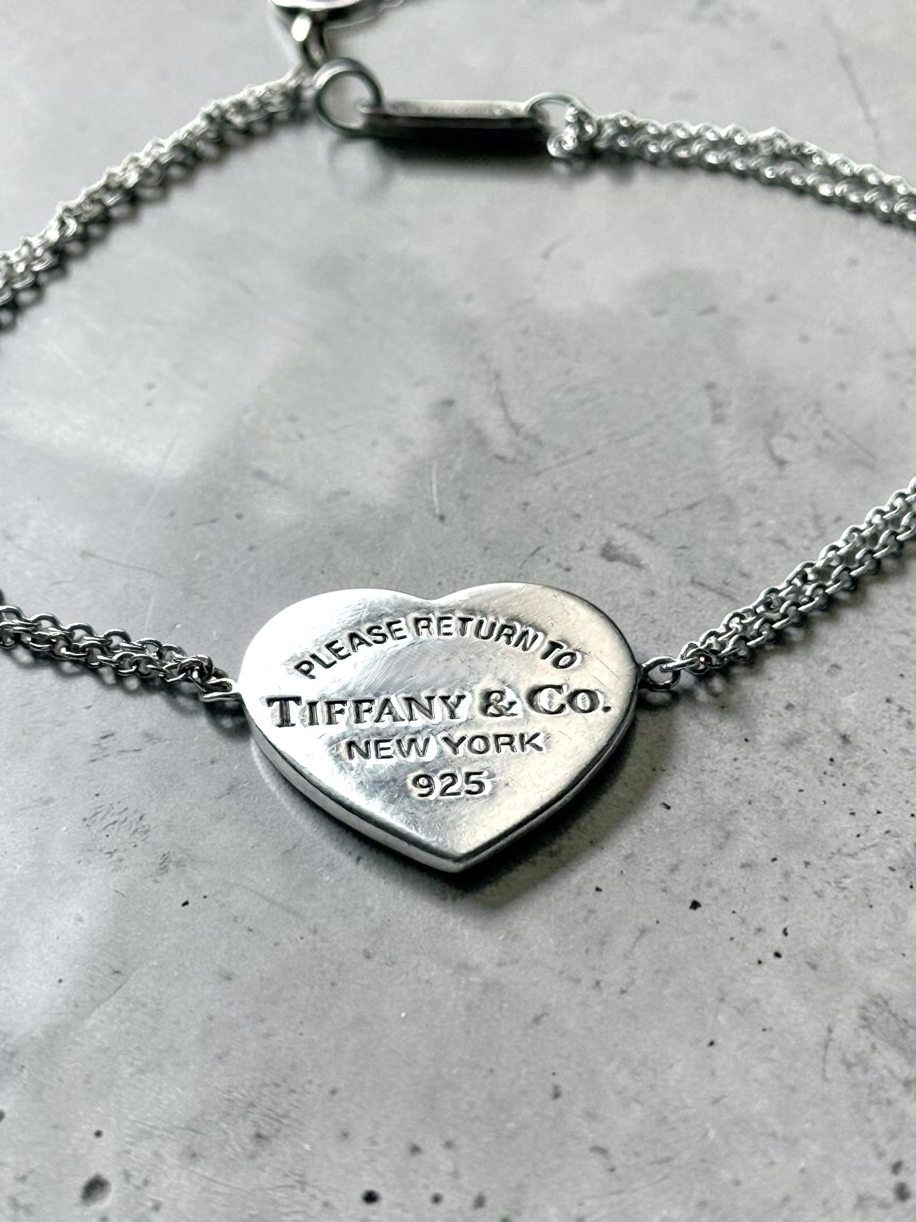 Tiffany & Co Return To Tiffany Heart Double Chain 7" Bracelet 925