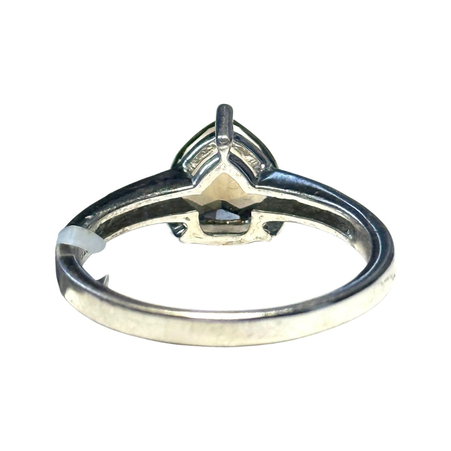 New Smokey Quartz & White Topaz Sterling Silver Size P 1/2 CSC