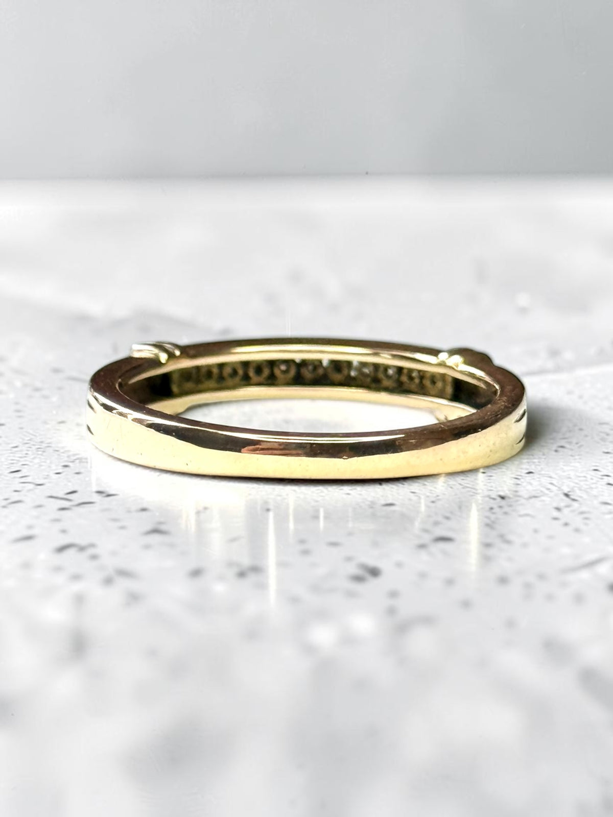 Beautiful Stacking Diamond Yellow Gold 9K Channel Set Ring
