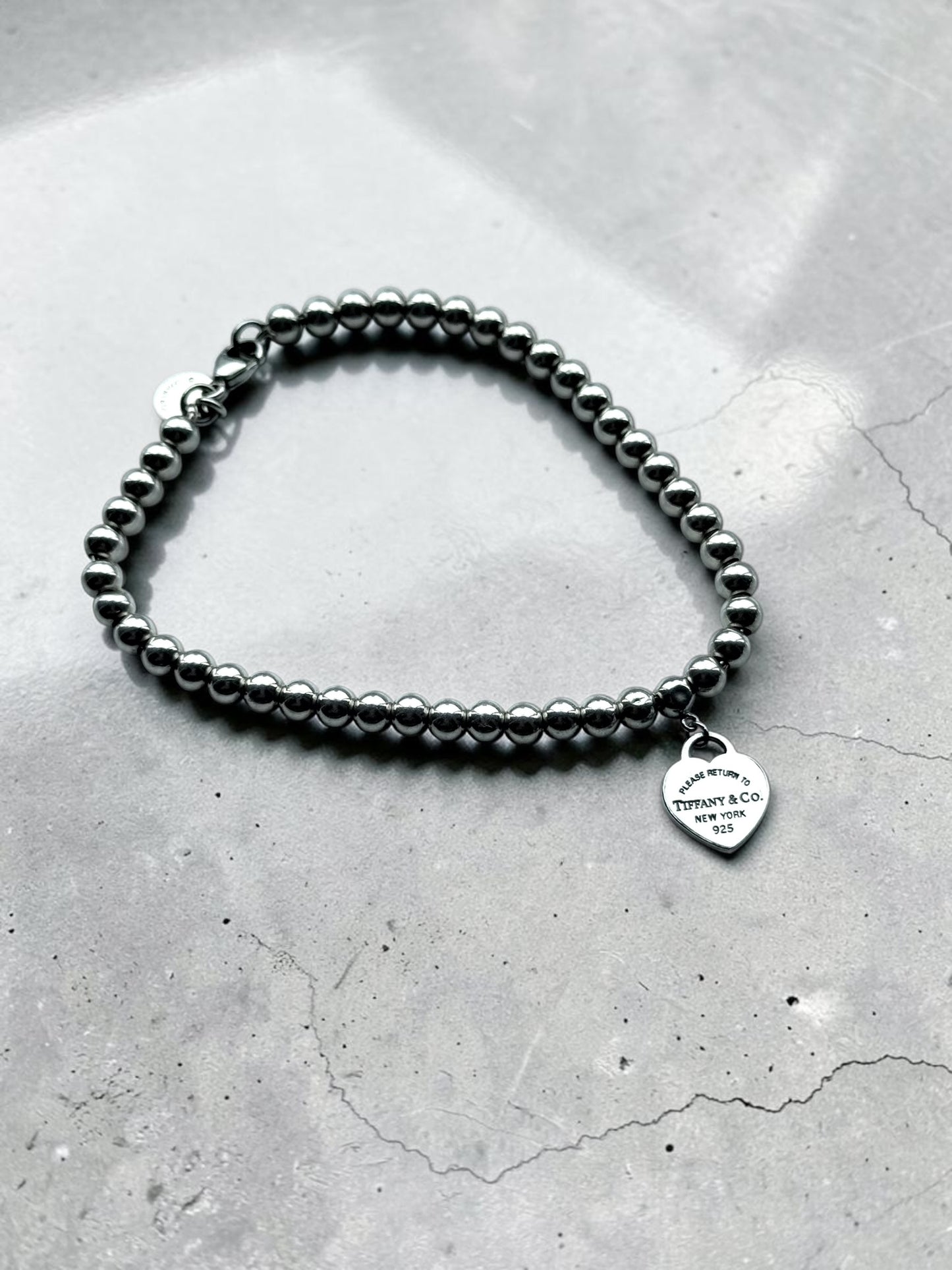 Tiffany & Co Heart Bead Bracelet Return To Tiffany Small 6.5"
