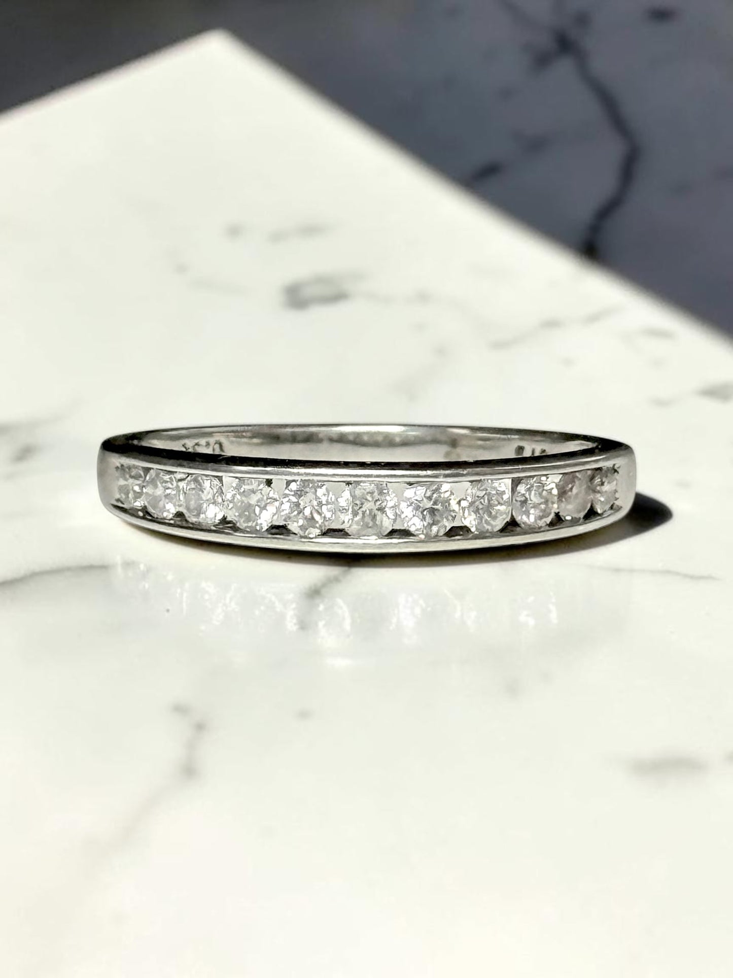 Super Condition 1/2 Carat Diamond White Gold 9K Channel Set Ring