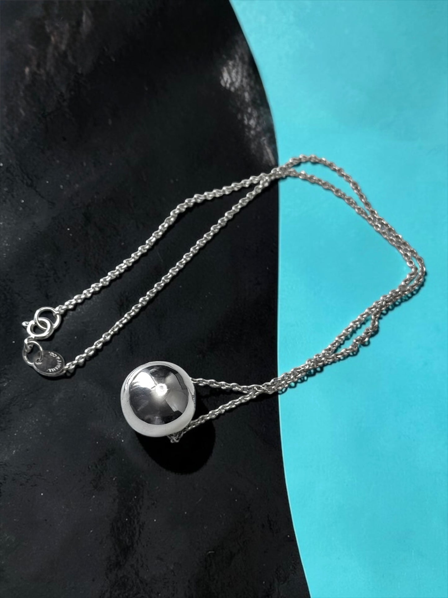 Rare Tiffany & Co Elsa Peretti Hardwear Ball Pendant 925 Silver