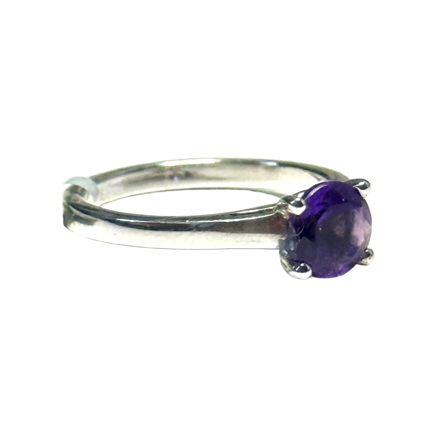 New 1.28ct Amethyst Solitaire Silver Ring Size P 1/2 CSC