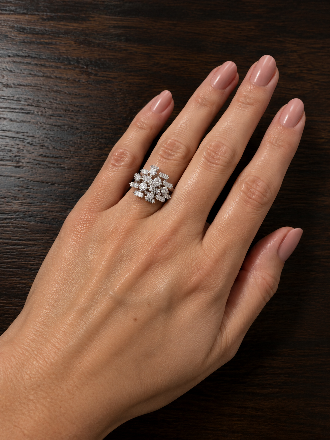 Vintage 18k White Gold Multi Diamond 2.2ct Ring