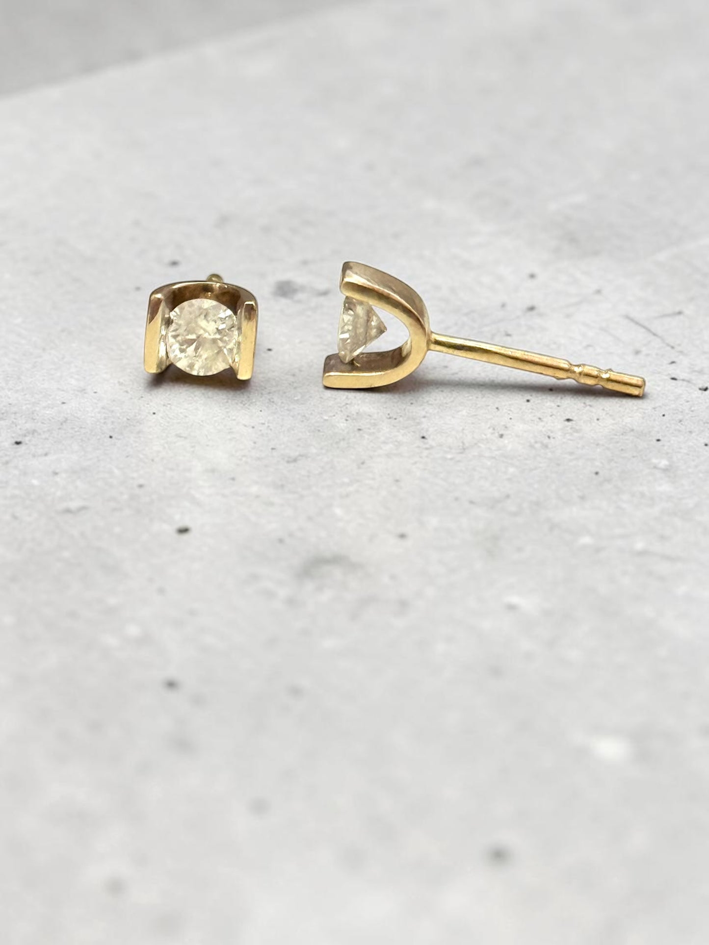 0.34ct Diamond Tension Set Stud Earrings 9k Gold