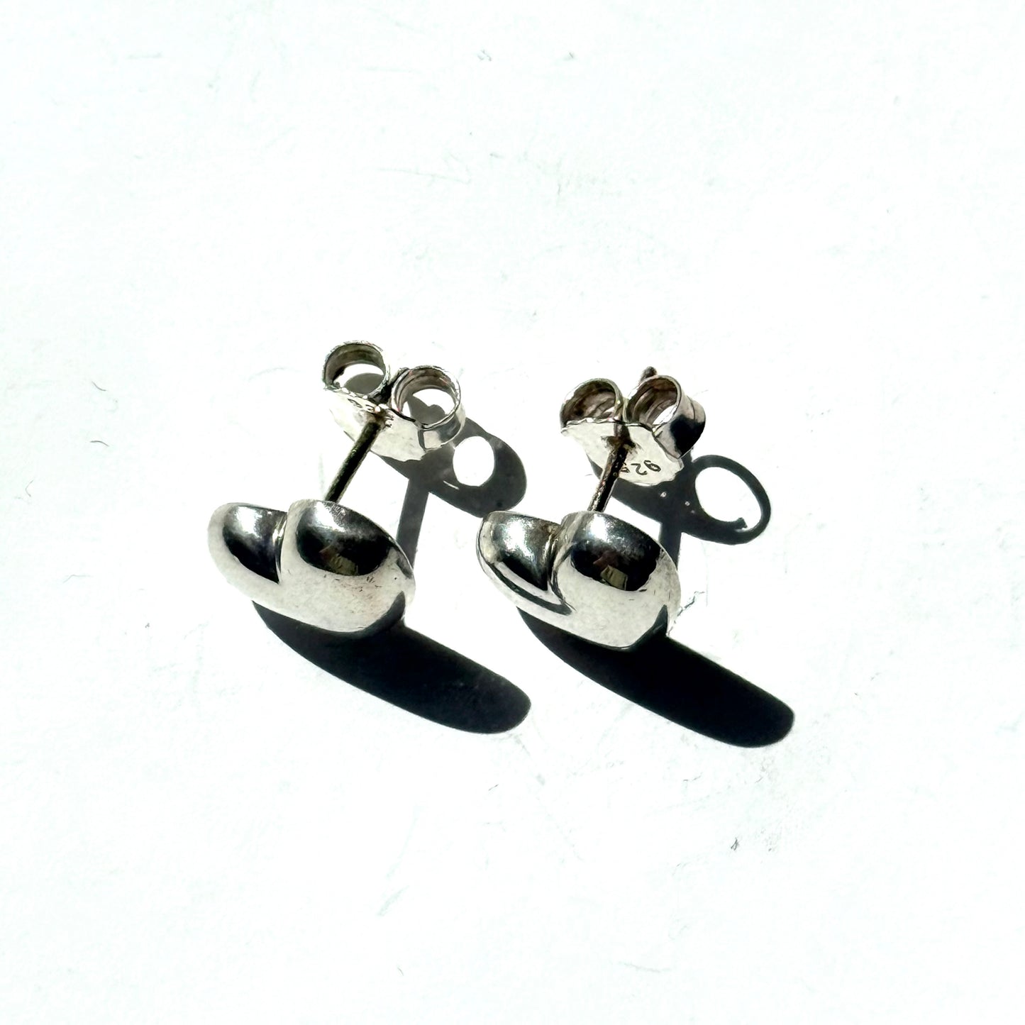 Tiffany & Co. RARE Puffed Heart Sterling Silver Stud Earrings