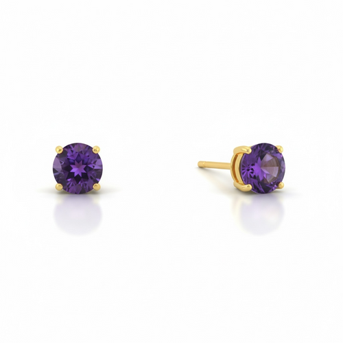 9ct Gold Amethyst Earrings New February Birth Stone