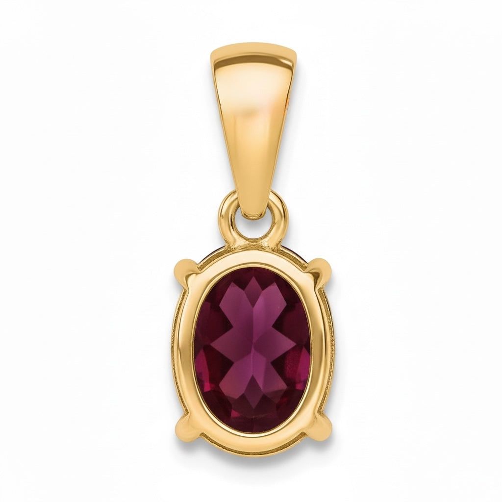 New AA Oval Cut Ruby 9ct Gold Pendant & 18" 9ct Gold Chain