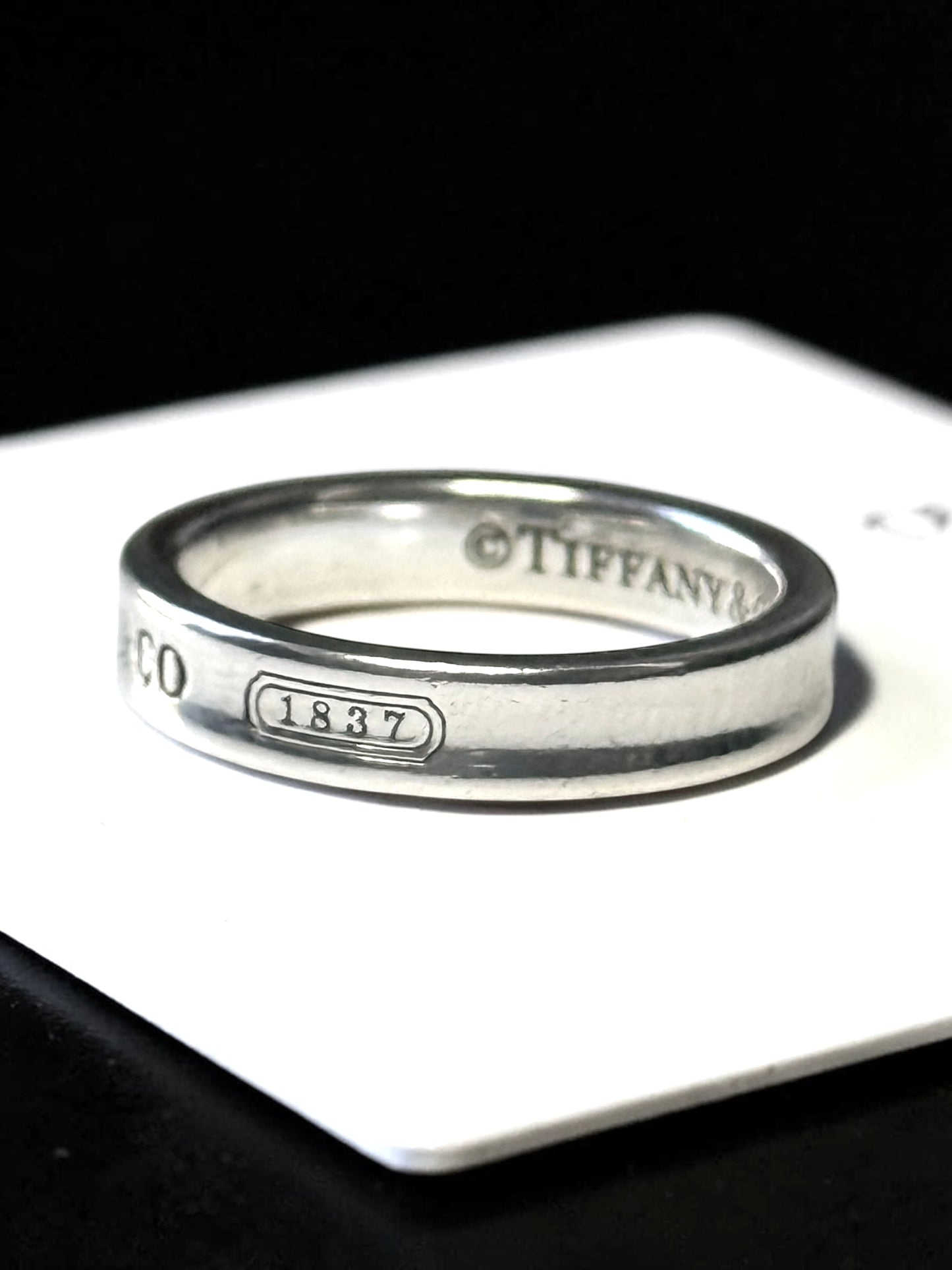 Tiffany & Co Concave Narrow Band 1837 Silver 925 Ring Size L