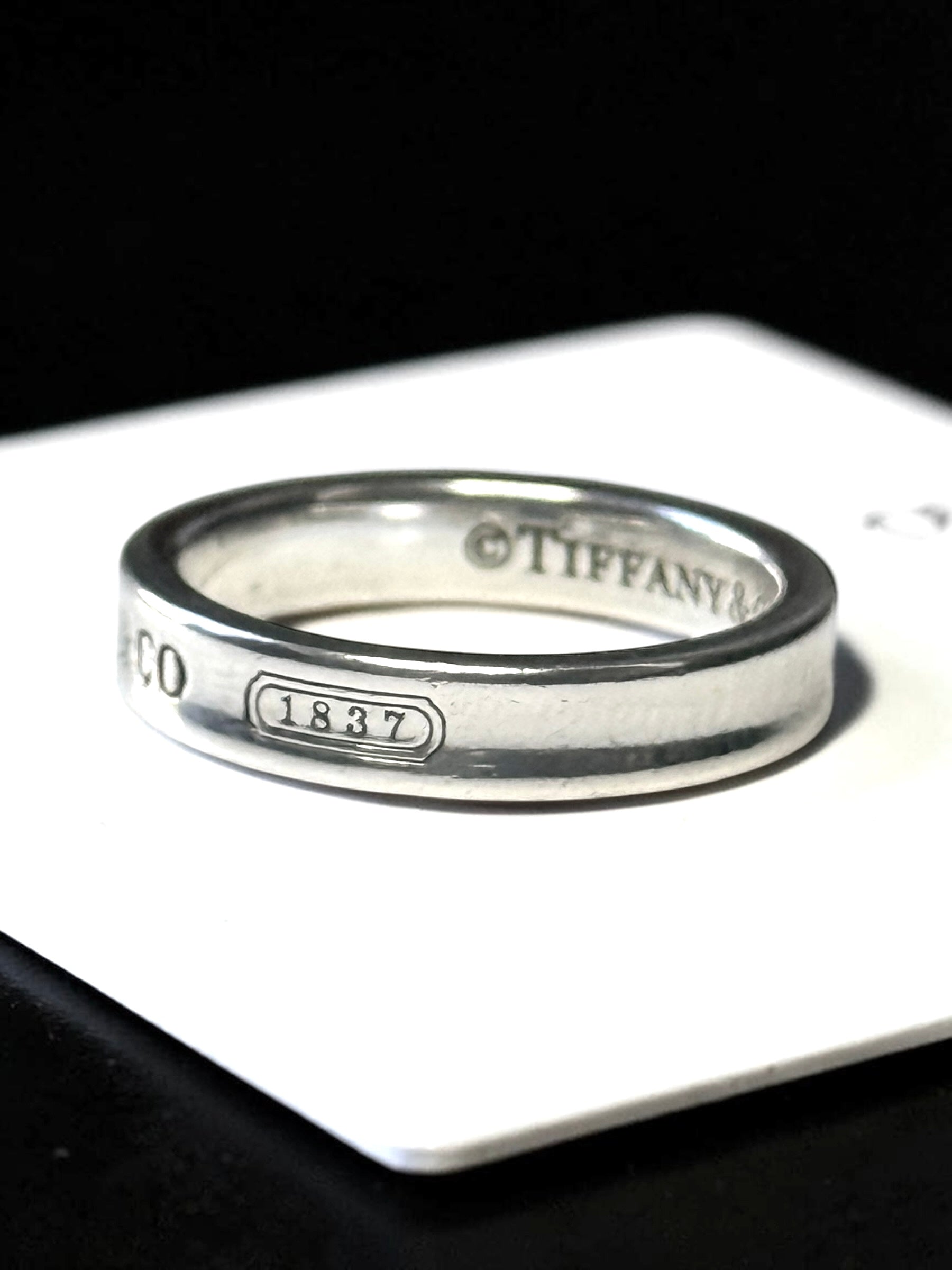 Tiffany & Co Concave Narrow Band 1837 Silver 925 Ring Size L